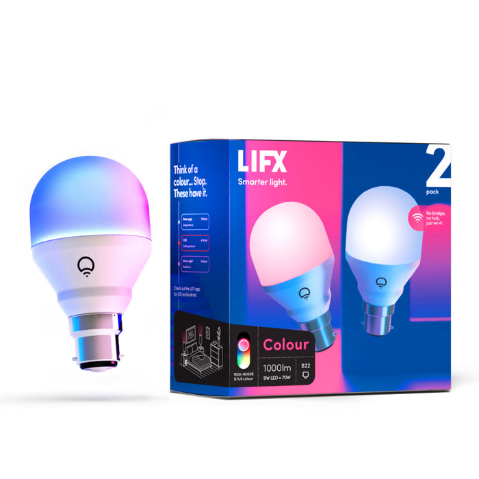 LIFX RGB 1000 Lumen B22 Smart Light - 2 Pack