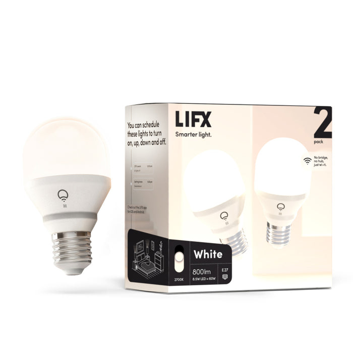 LIFX White 800 Lumen E27 Smart Light 2-Pack