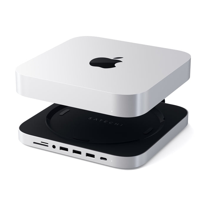 Satechi Aluminium USB-C Stand + Hub for Mac Mini - Silver