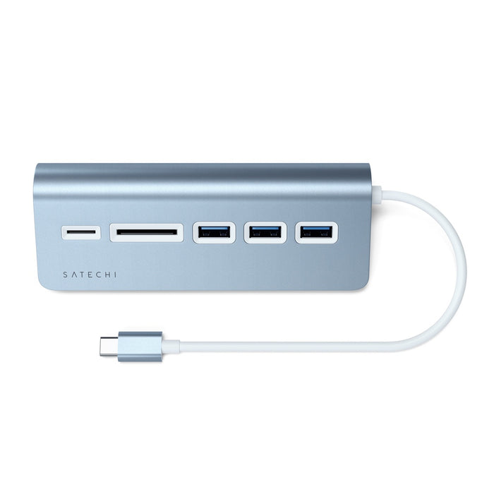 Satechi USB-C Aluminium USB 3.0 Hub & Card Reader - Blue