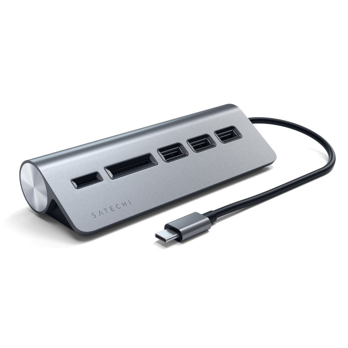 Satechi USB-C Aluminium USB 3.0 Hub & Card Reader - Space Grey