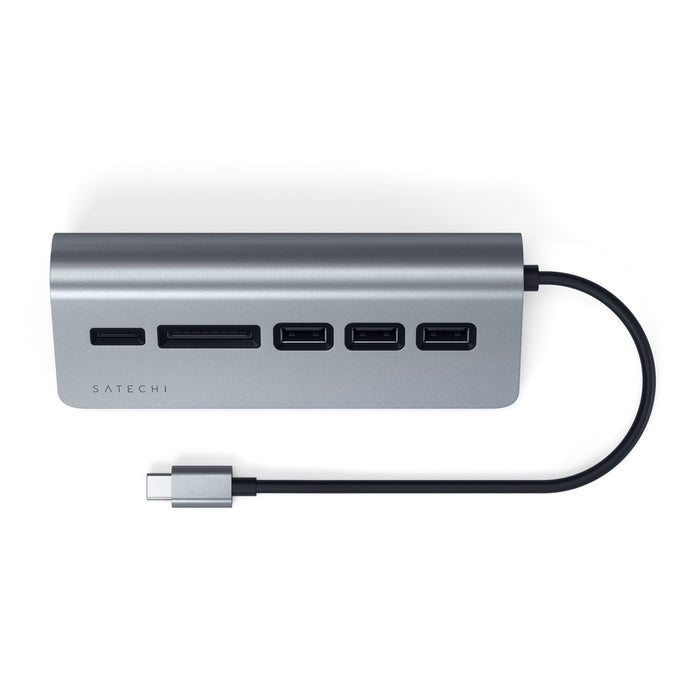 Satechi USB-C Aluminium USB 3.0 Hub & Card Reader - Space Grey