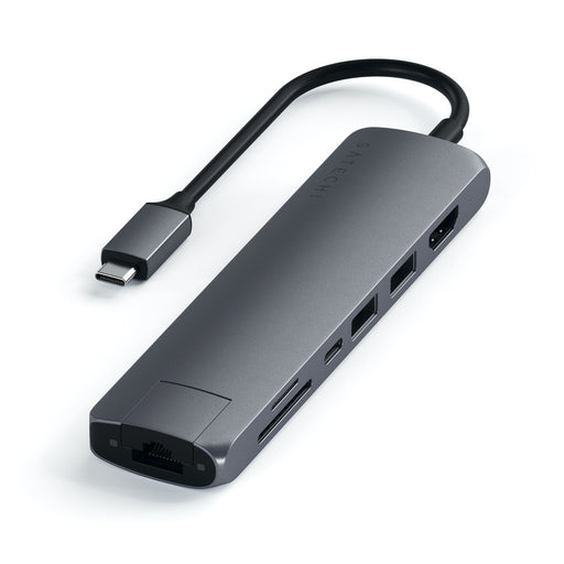 Satechi USB-C Slim Multiport with Ethernet Adapter (Space Grey) 