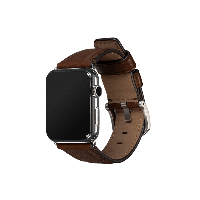 Sena Deen Leather Apple Watch Band 42 44mm Brown